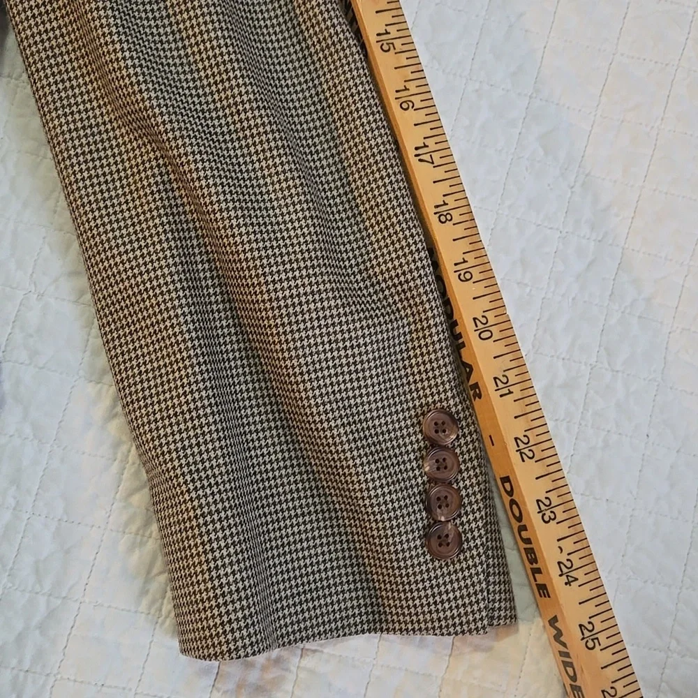 Mens 42 R Ralph Lauren Silk Wool Blend Houndstooth Suit Jacket Macys Mens Wear
